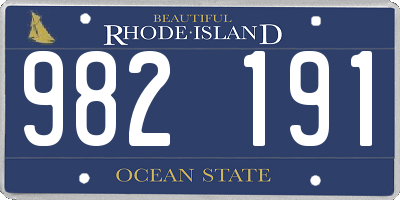 RI license plate 982191