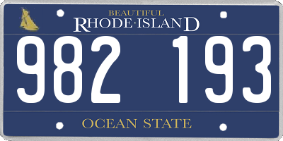 RI license plate 982193