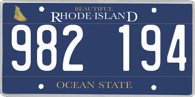 RI license plate 982194