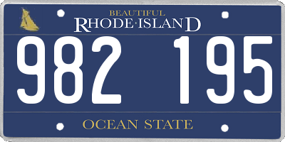 RI license plate 982195