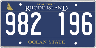 RI license plate 982196