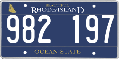 RI license plate 982197