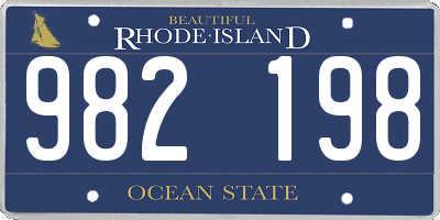 RI license plate 982198