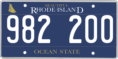 RI license plate 982200