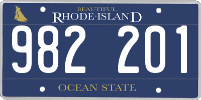 RI license plate 982201