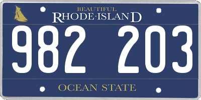 RI license plate 982203