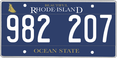 RI license plate 982207