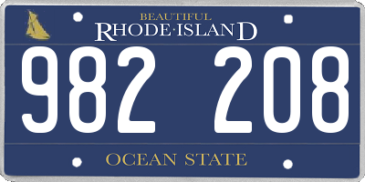 RI license plate 982208