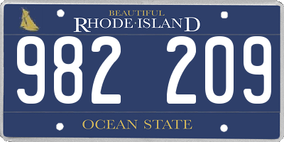 RI license plate 982209