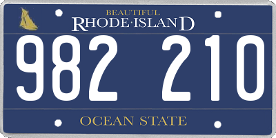 RI license plate 982210