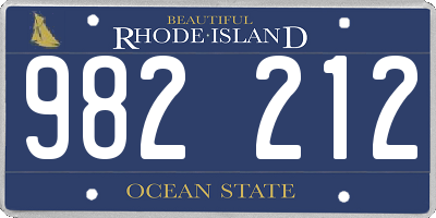 RI license plate 982212