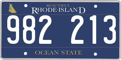 RI license plate 982213