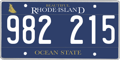 RI license plate 982215