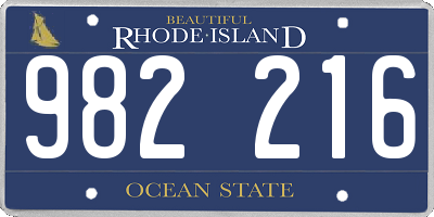 RI license plate 982216