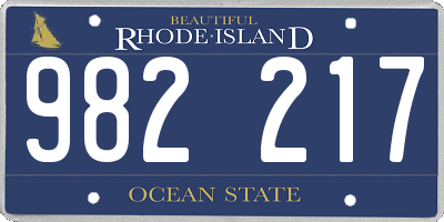 RI license plate 982217