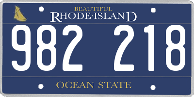 RI license plate 982218