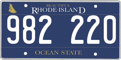 RI license plate 982220