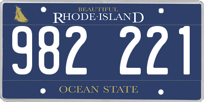 RI license plate 982221