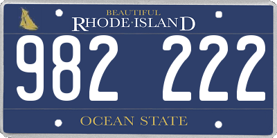 RI license plate 982222