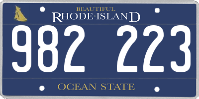 RI license plate 982223