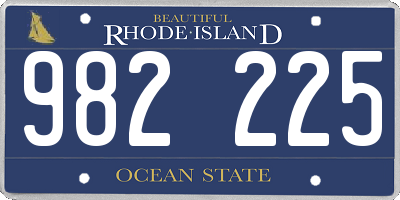 RI license plate 982225