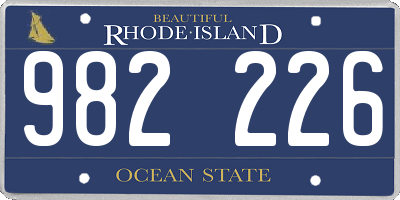 RI license plate 982226