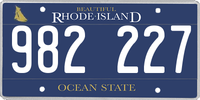 RI license plate 982227