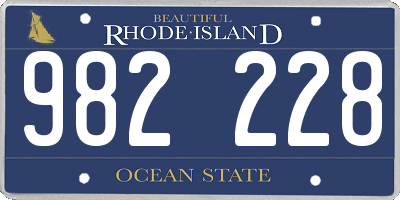 RI license plate 982228