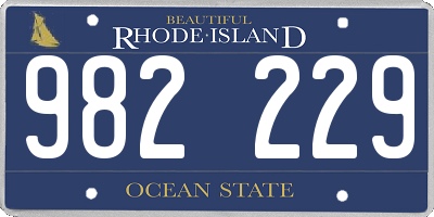 RI license plate 982229