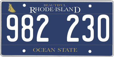 RI license plate 982230