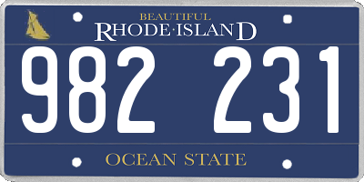 RI license plate 982231