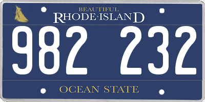 RI license plate 982232