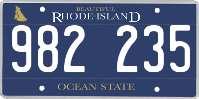 RI license plate 982235