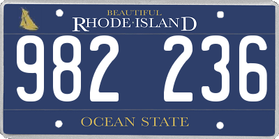 RI license plate 982236