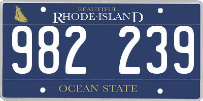 RI license plate 982239