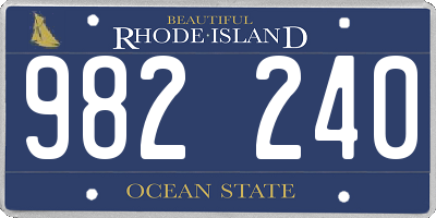 RI license plate 982240