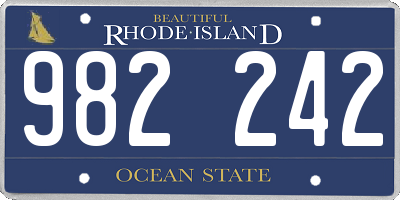 RI license plate 982242