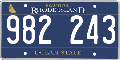 RI license plate 982243