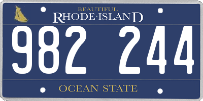 RI license plate 982244