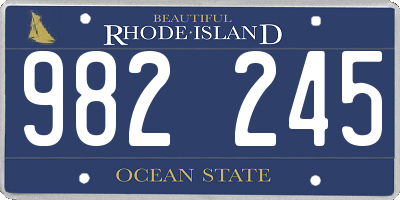 RI license plate 982245