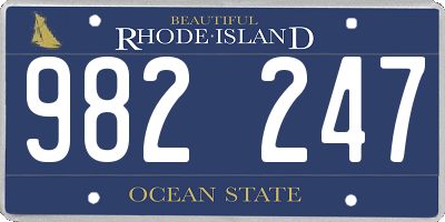 RI license plate 982247