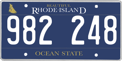 RI license plate 982248