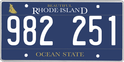 RI license plate 982251