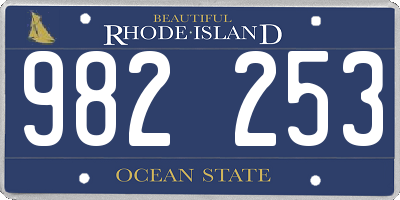 RI license plate 982253