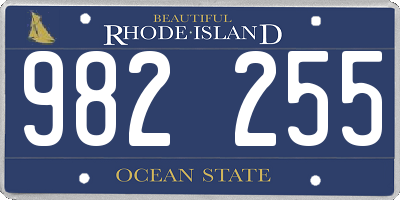 RI license plate 982255