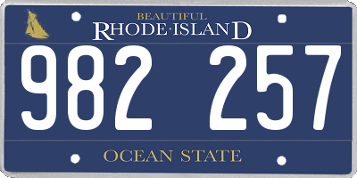RI license plate 982257