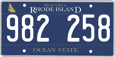 RI license plate 982258