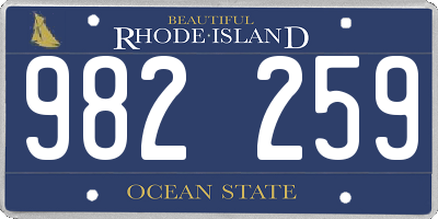 RI license plate 982259