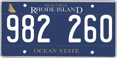 RI license plate 982260