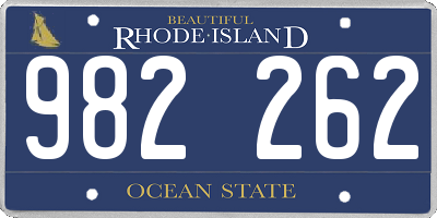 RI license plate 982262
